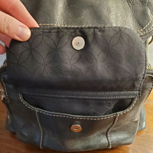 VTG Fossil Pebbled Leather Convertible Backpack - Picture 8 of 10